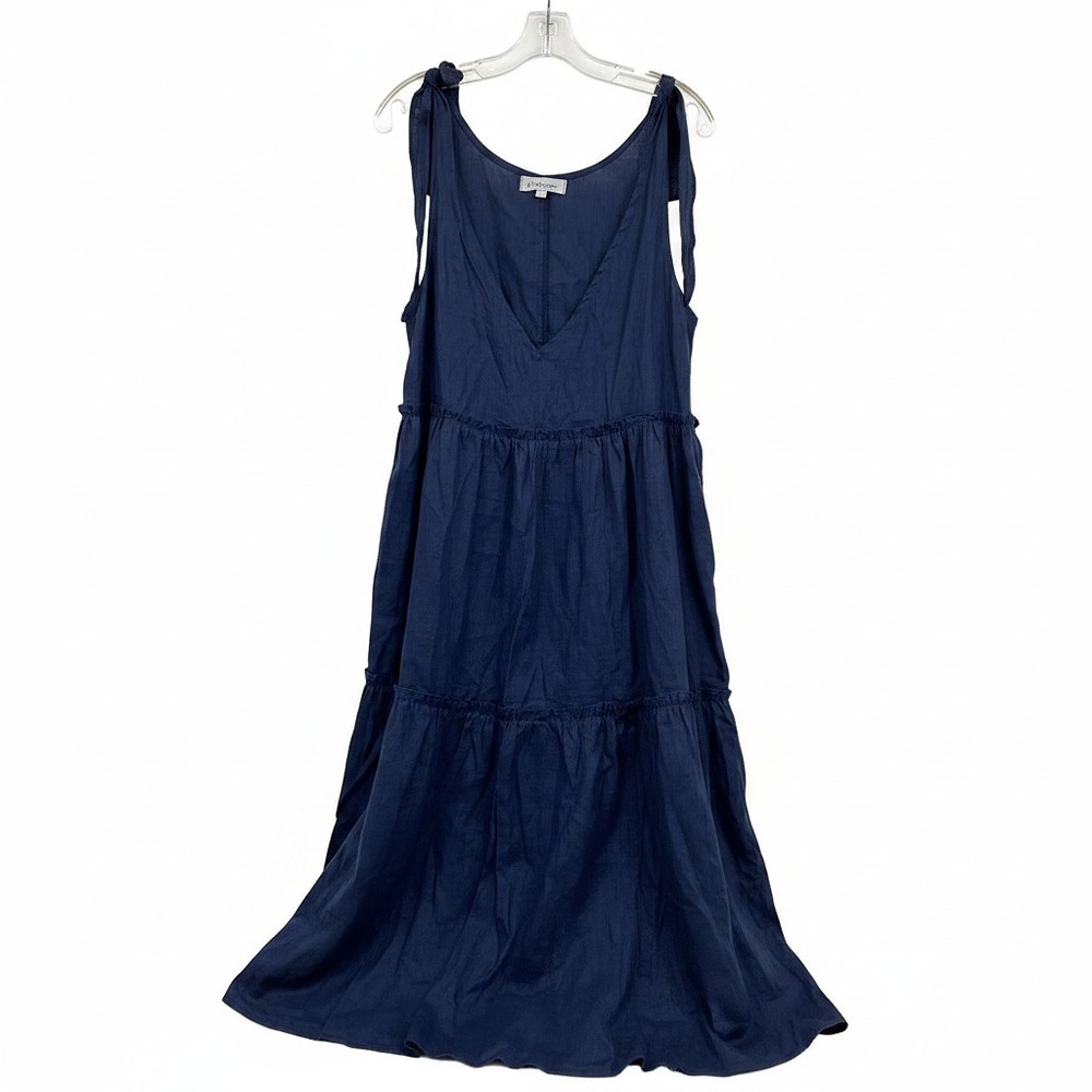 LJC Designs Blue Linen Maxi Tank Dress | Women’s Size L